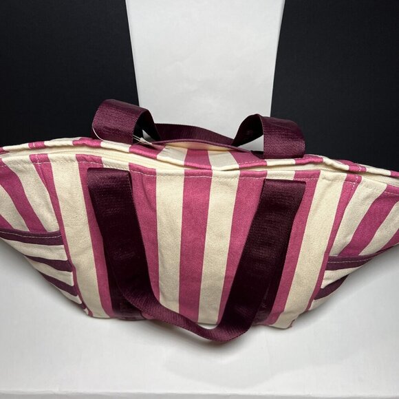 Victoria Secret Pink Weekender Tote Bag Logo Beach Gym Pool Travel Bag Zipper - Picture 10 of 14